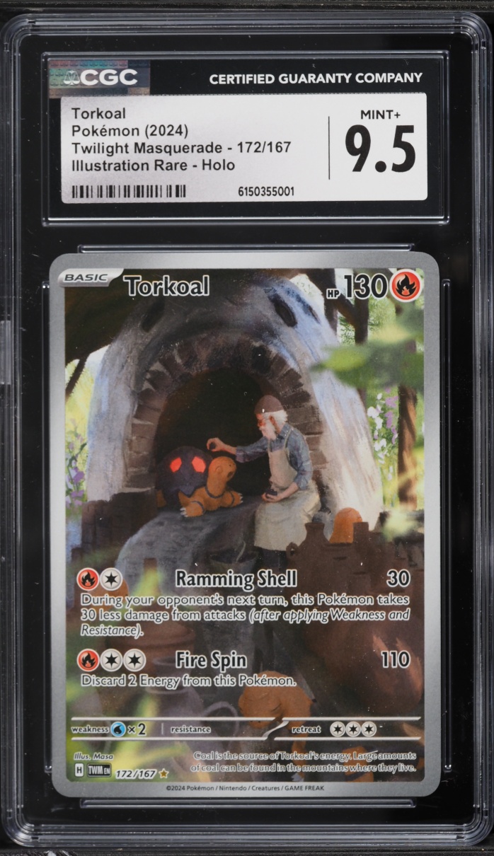 2024 Pokemon Scarlet & Violet Twilight Masquerade IR Torkoal #172 CGC 9.5 MINT+