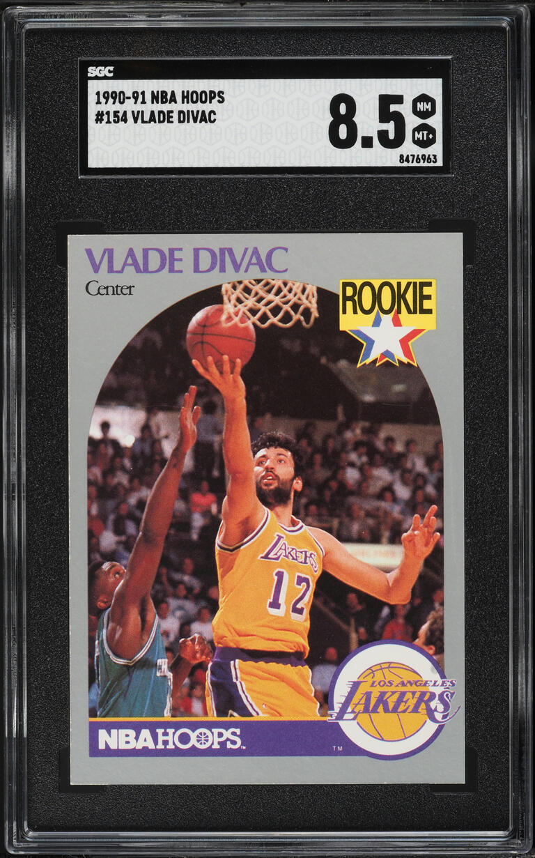 1990 Hoops Vlade Divac ROOKIE #154 SGC 8.5 NM-MT+