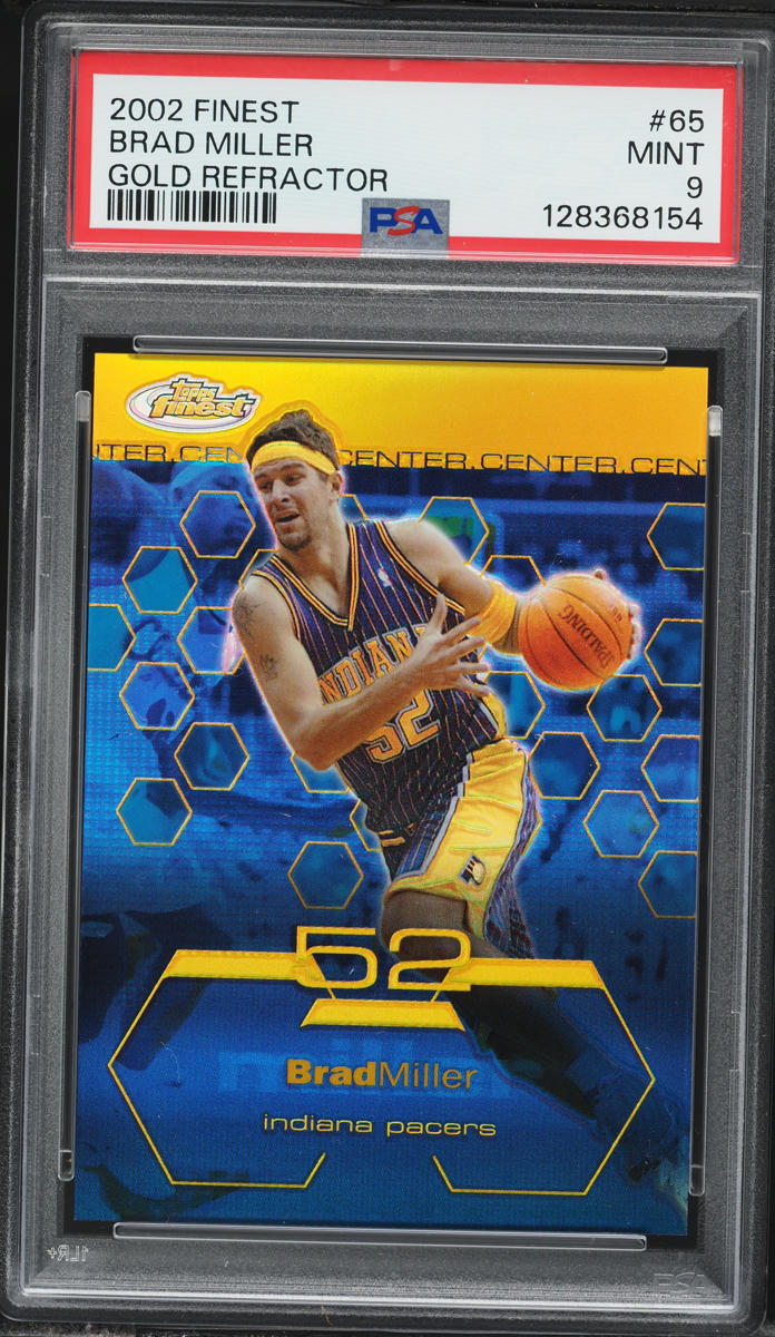 2002 Finest Gold Refractor Brad Miller /25 #65 PSA 9 MINT