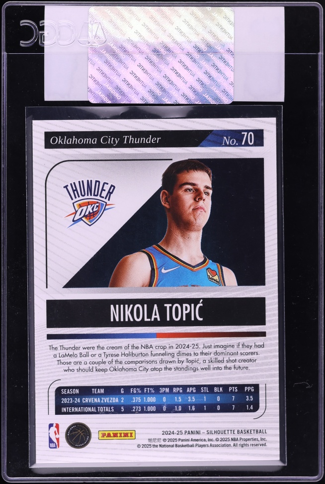 2024 Panini Silhouette Nikola Topic ROOKIE #70 CGC AUTH