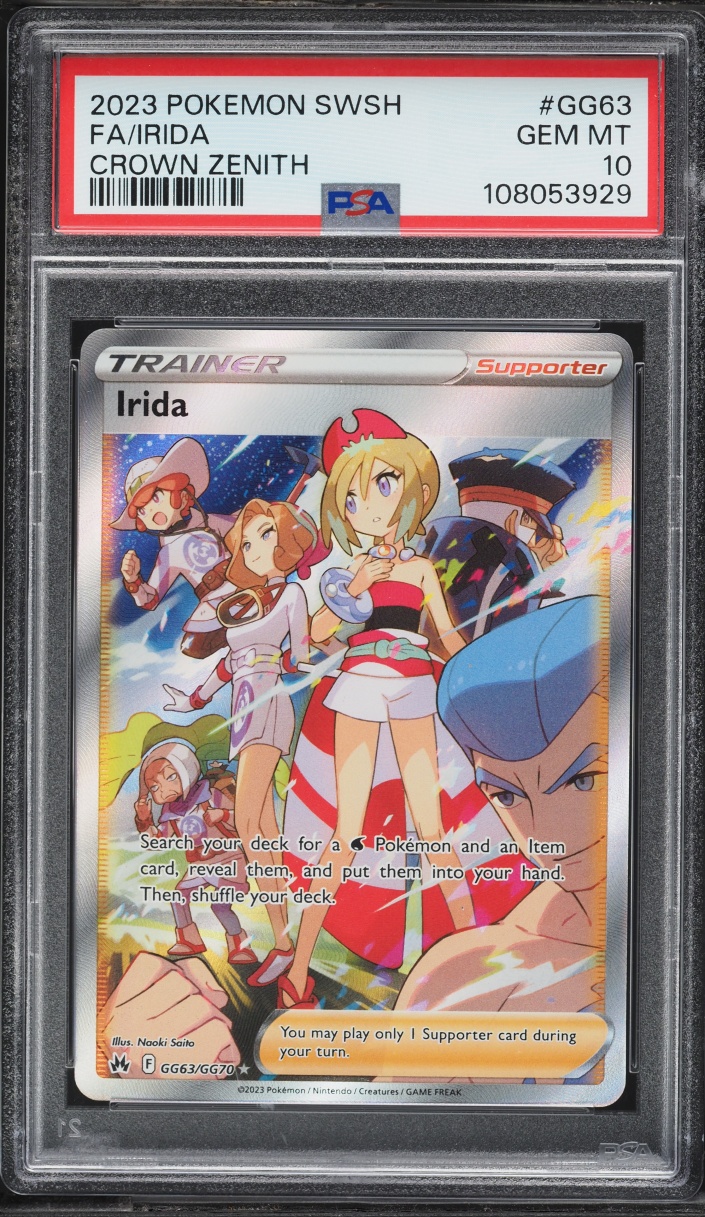 2023 Pokemon Sword & Shield Crown Zenith Galarian Gallery Full Art Irida #GG63 PSA 10 GEM MINT