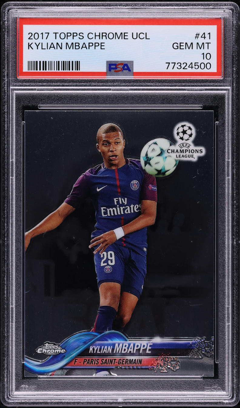 2017 Topps Chrome UEFA Kylian Mbappe ROOKIE #41 PSA 10 GEM MINT