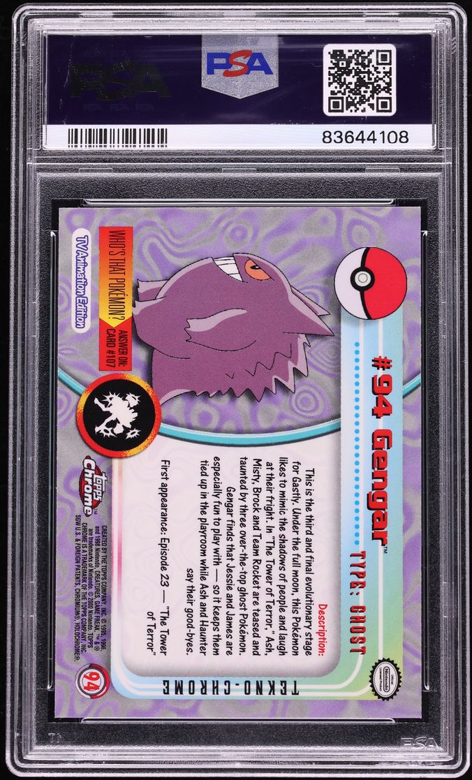 2000 Topps Chrome Pokemon Series 2 Tekno Gengar #94 PSA 10 GEM MINT