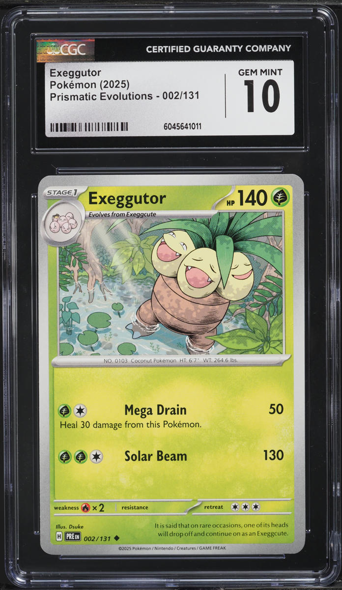 2025 Pokemon SV Prismatic Evolutions Exeggutor #002 CGC 10 GEM MINT