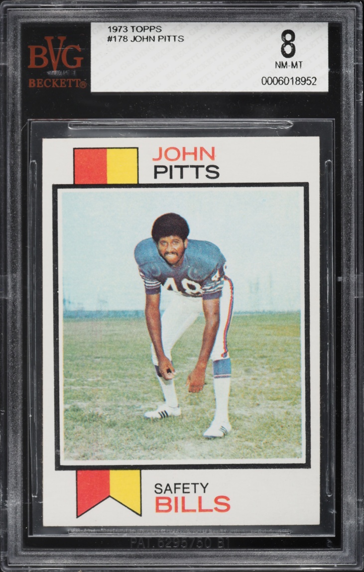 1973 Topps Football John Pitts #178 BVG 8 NM-MT