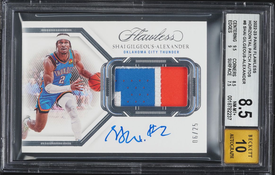2022 Panini Flawless Horizontal Shai Gilgeous-Alexander PATCH AUTO /25 #HPA-SGA BGS 8.5 NM-MT+