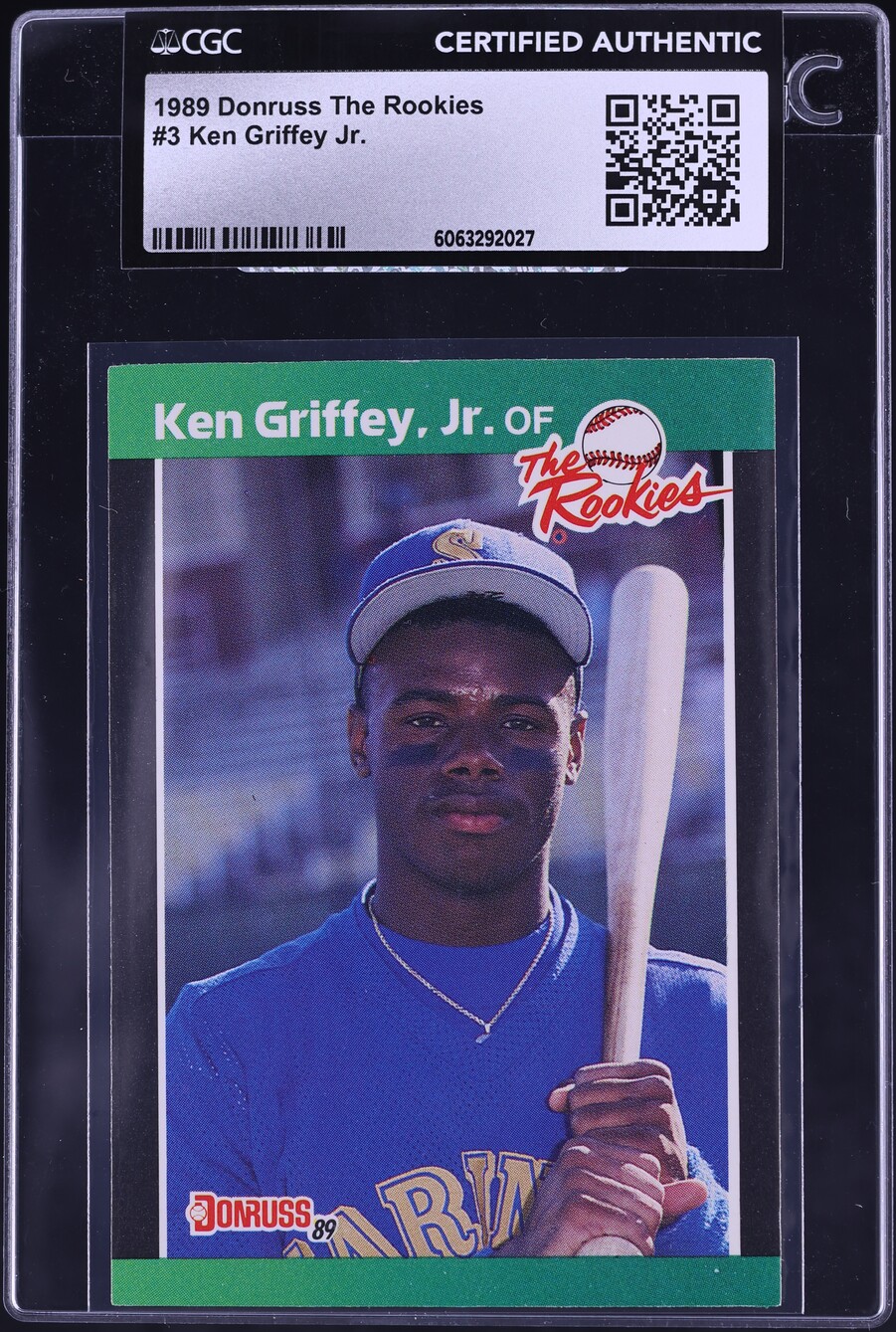 1989 Donruss The Rookies Ken Griffey Jr. ROOKIE #3 CGC AUTH