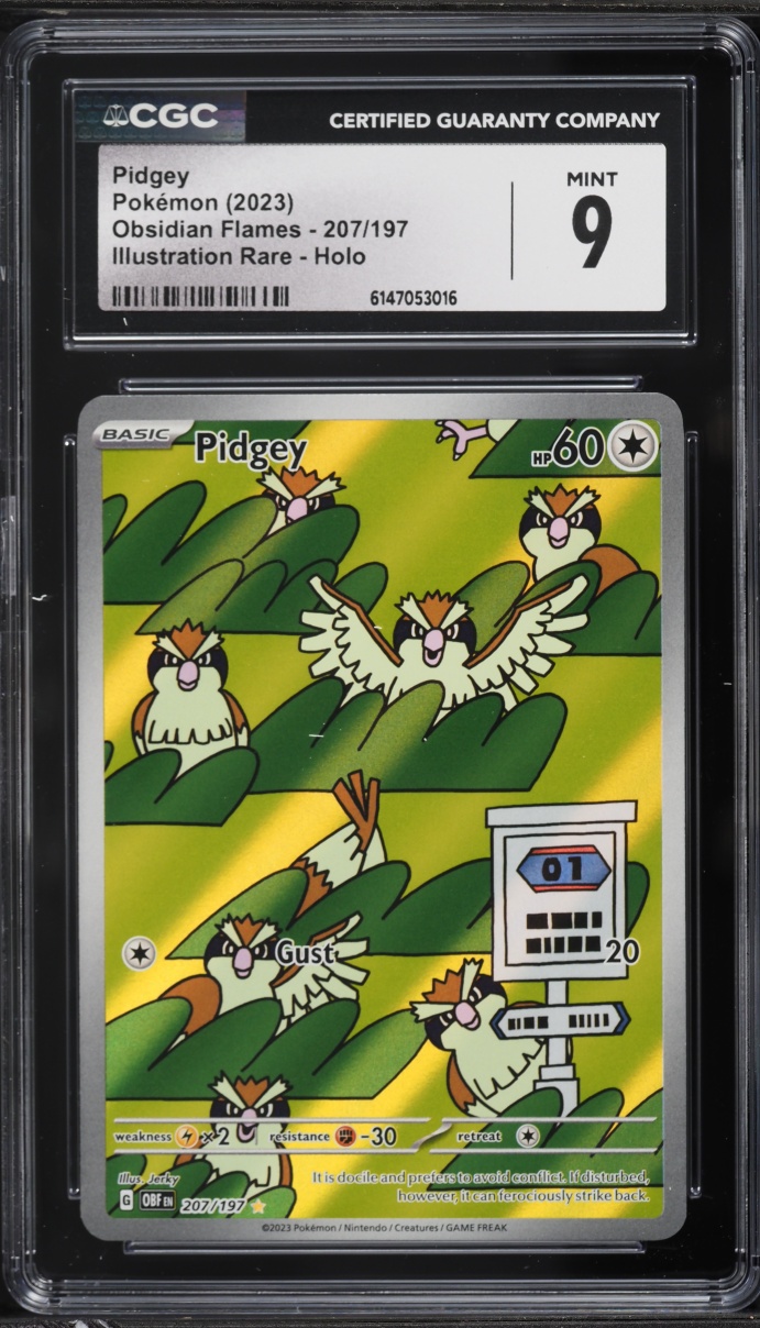2023 Pokemon Scarlet & Violet Obsidian Flames IR Pidgey #207 CGC 9 MINT