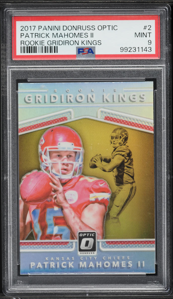 2017 Donruss Optic Gridiron Kings Patrick Mahomes II ROOKIE #2 PSA 9 MINT