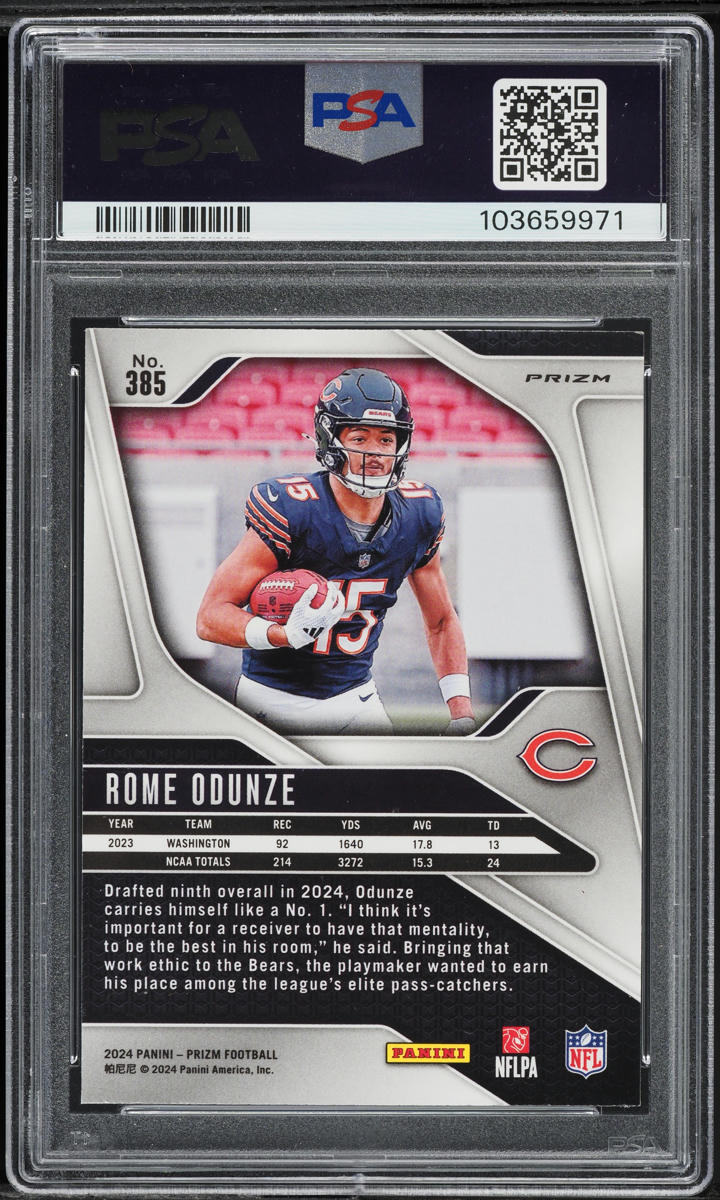 2024 Panini Prizm Silver Rome Odunze ROOKIE #385 PSA 6 EXMT