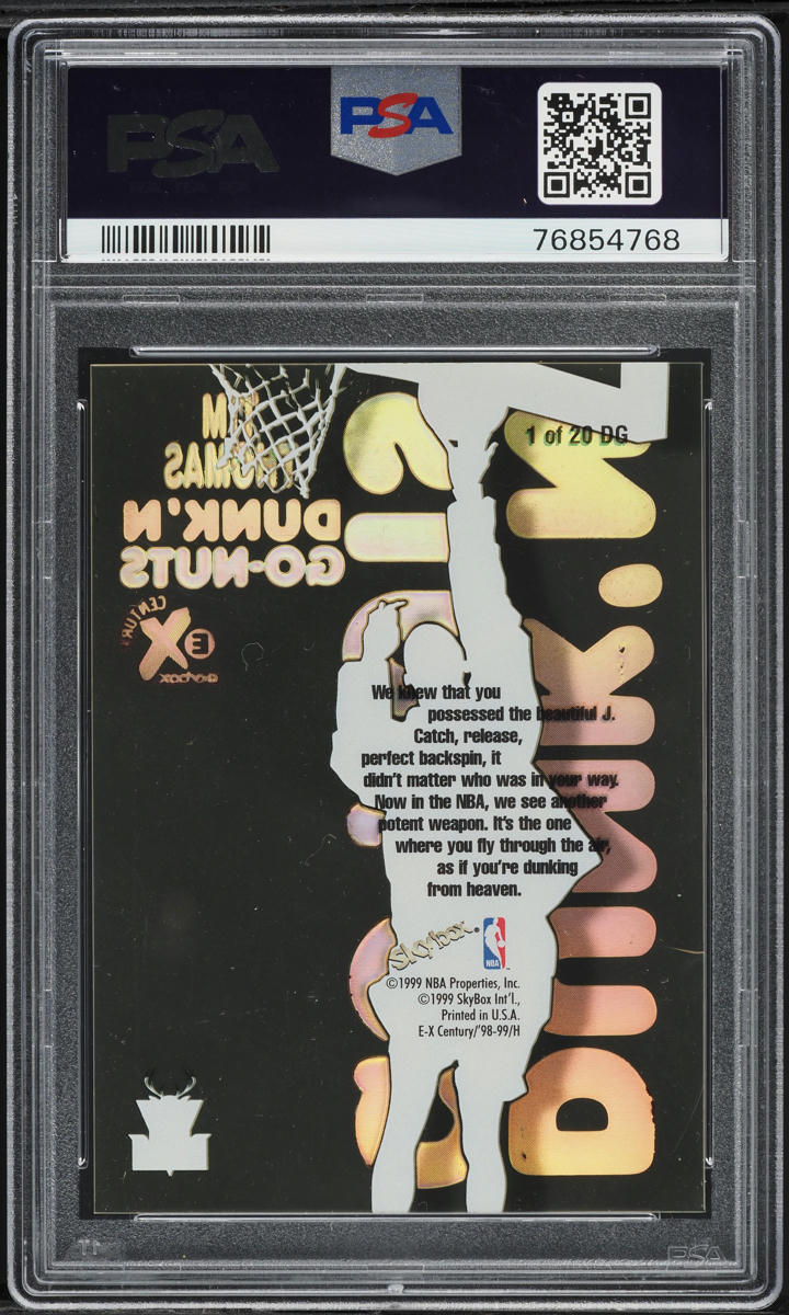 1998 Skybox E-X Century Dunk 'N Go-Nuts Tim Thomas #1DG PSA 6 EXMT