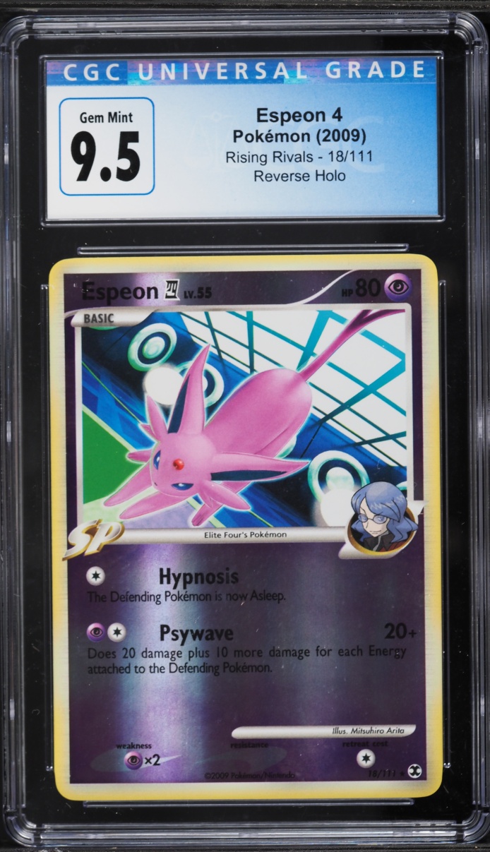 2009 Pokemon Platinum Rising Rivals Reverse Holo Espeon 4 #18 CGC 9.5 GEM MINT