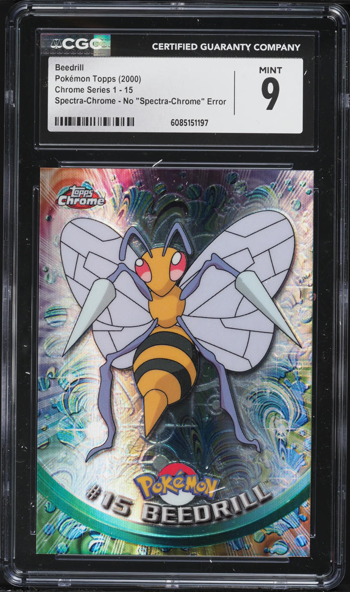 2000 Topps Chrome Pokemon Series 1 Spectra Error Beedrill #15 CGC 9 MINT
