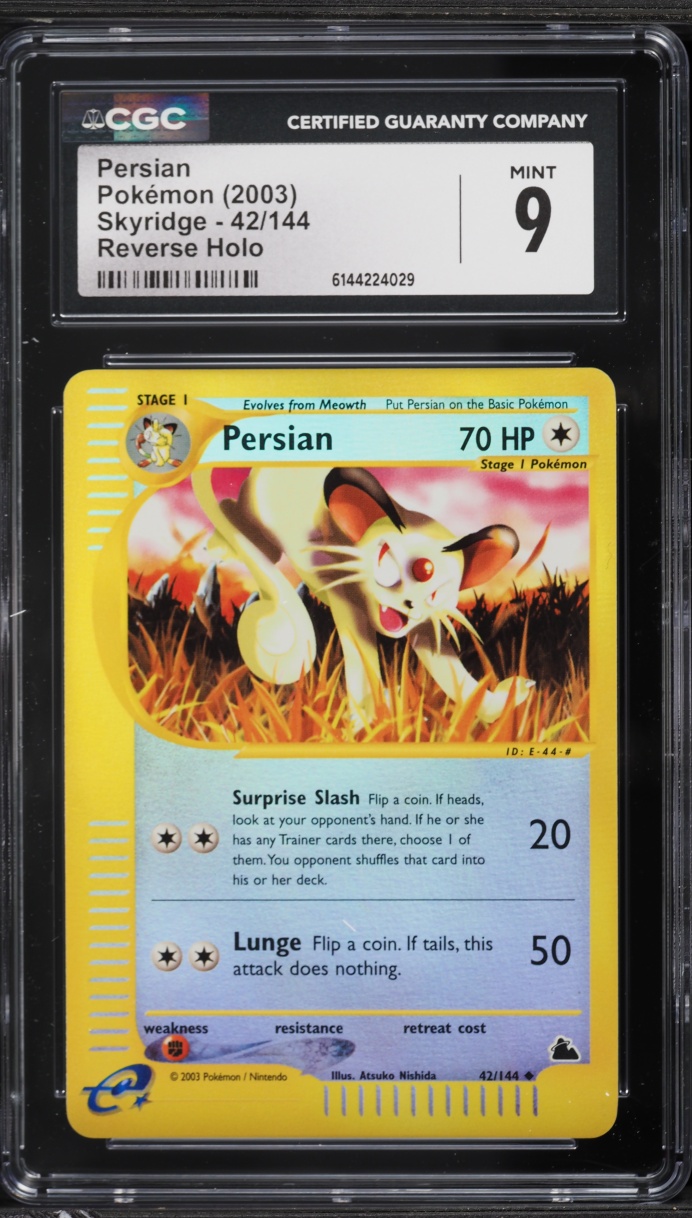 2003 Pokemon Skyridge Reverse Holo Persian #42 CGC 9 MINT