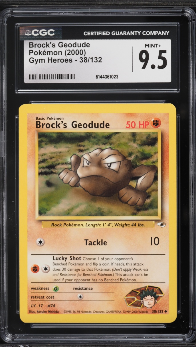 2000 Pokemon Gym Heroes Brock's Geodude #38 CGC 9.5 MINT+