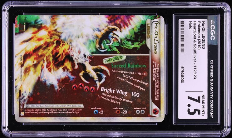 2010 Pokemon HeartGold & SoulSilver Holo Ho-Oh Legend #112 CGC 7.5 NRMT+