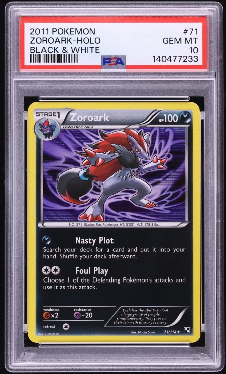 2011 Pokemon Black & White Holo Zoroark #71 PSA 10 GEM MINT