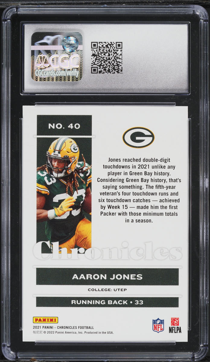 2021 Panini Chronicles Pink Aaron Jones #40 CGC 9 MINT