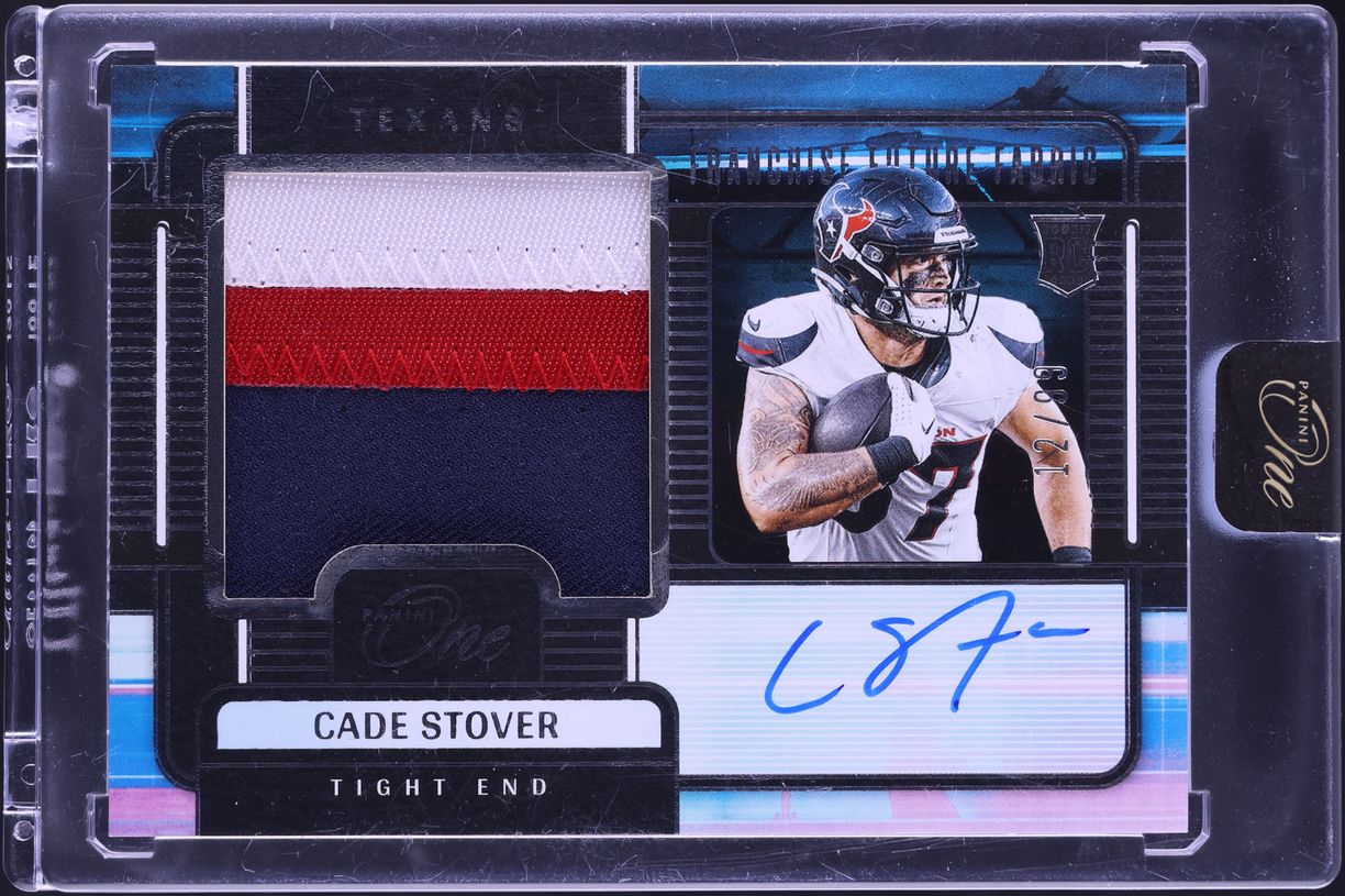2024 Panini One Franchise Future Fabric Cade Stover ROOKIE PATCH AUTO /99 #95
