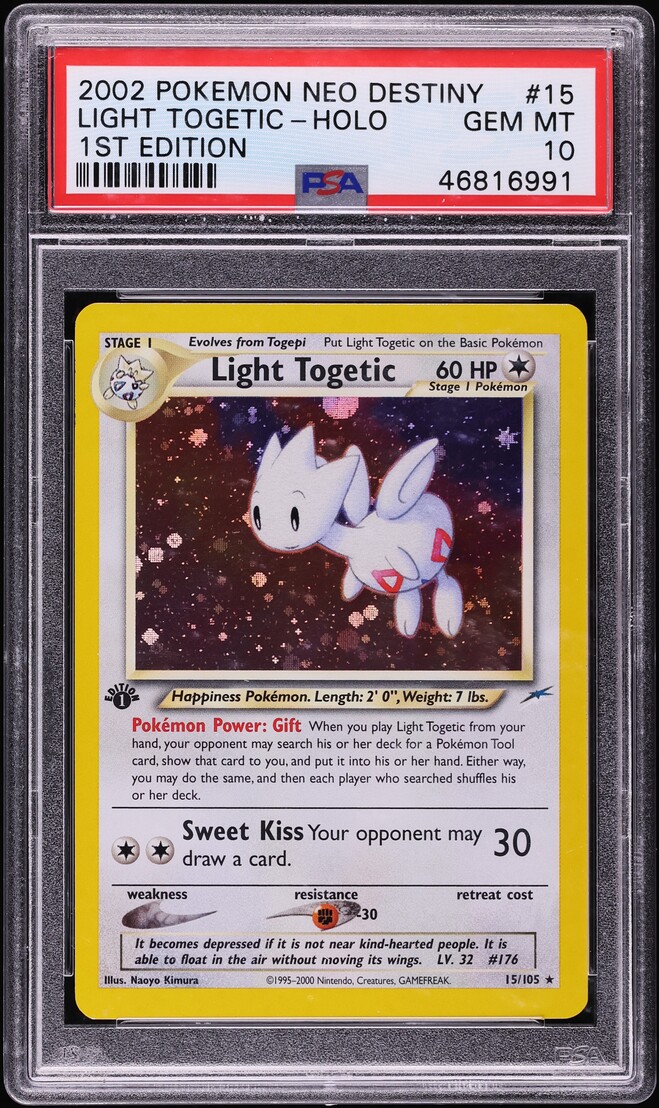 2002 Pokemon Neo Destiny 1st Edition Holo Light Togetic #15 PSA 10 GEM MINT