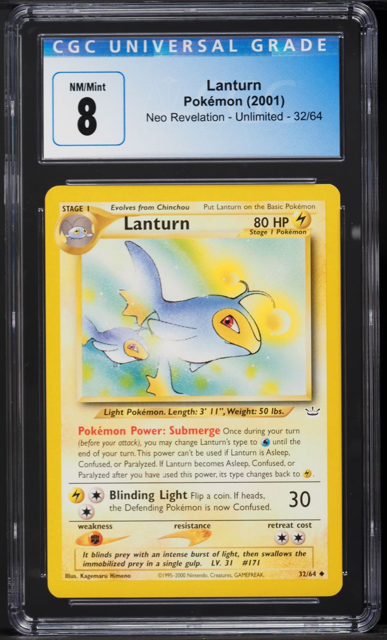 2001 Pokemon Neo Revelation Lanturn #32 CGC 8 NM-MT