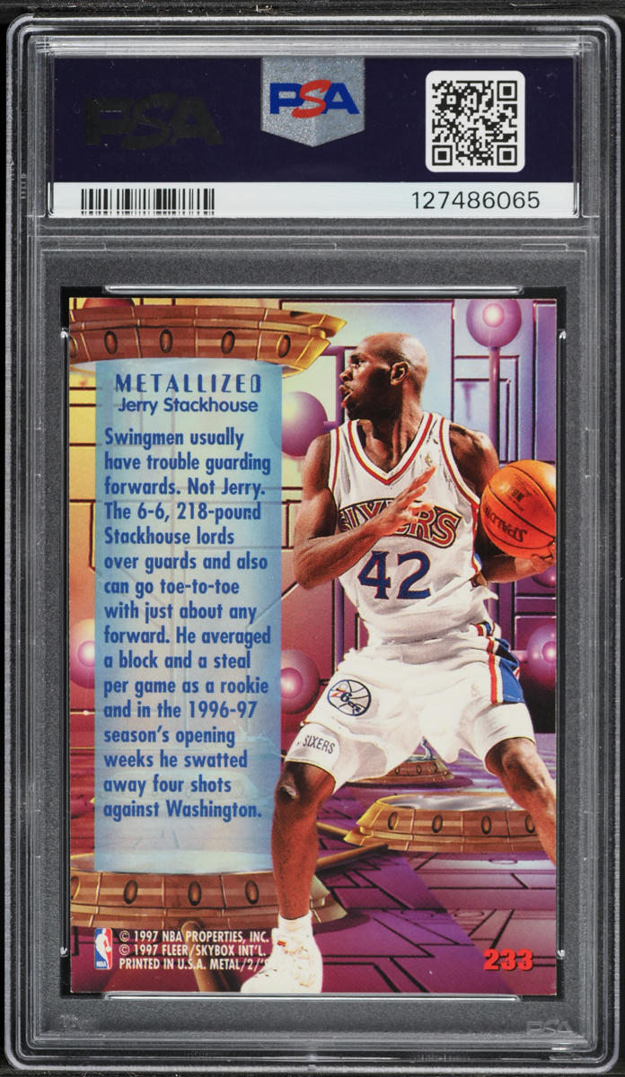 1996 Metal Basketball Jerry Stackhouse #233 PSA 8 NM-MT