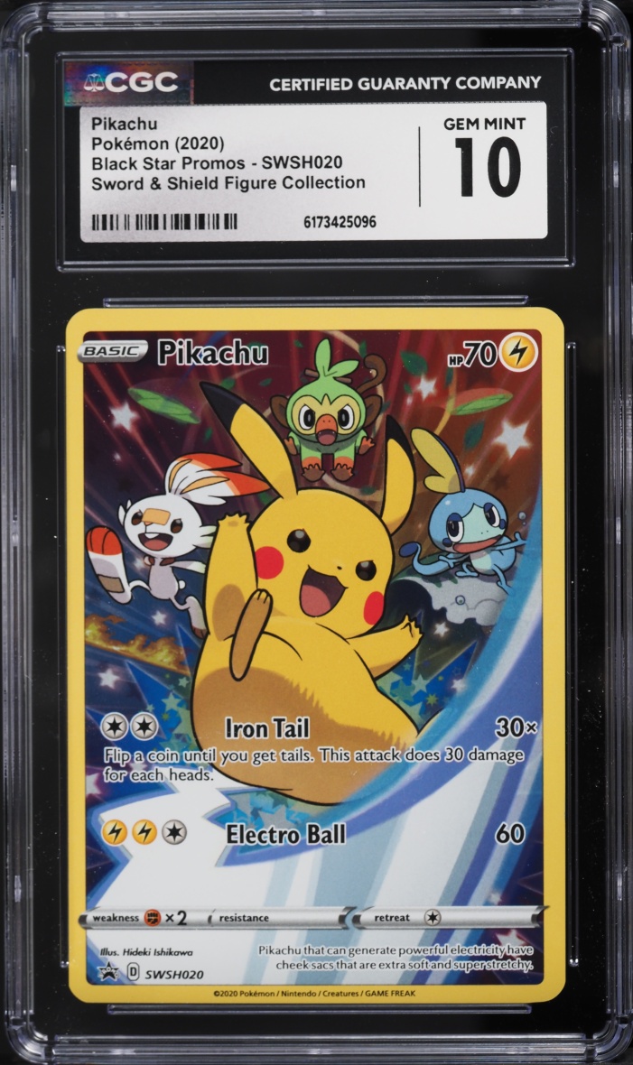 2020 Pokemon Sword & Shield Promo Figure Collection Full Art Pikachu #SWSH020 CGC 10 GEM MINT