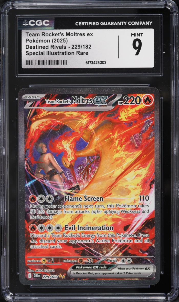 2025 Pokemon Scarlet & Violet Destined Rivals SIR Team Rocket's Moltres EX #229 CGC 9 MINT