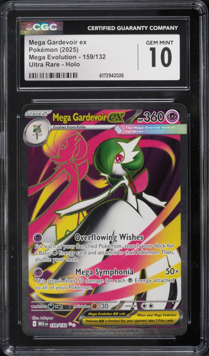 2025 Pokemon Mega Evolution Full Art Mega Gardevoir ex #159 CGC 10 GEM MINT
