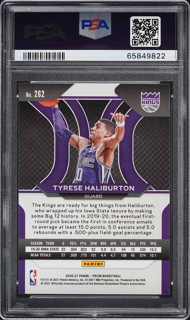 2020 Panini Prizm Tyrese Haliburton ROOKIE #262 PSA 10 GEM