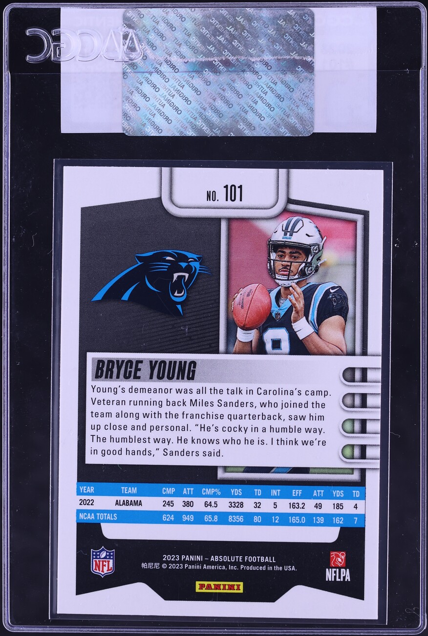 2023 Absolute Football Bryce Young ROOKIE #101 CGC AUTH