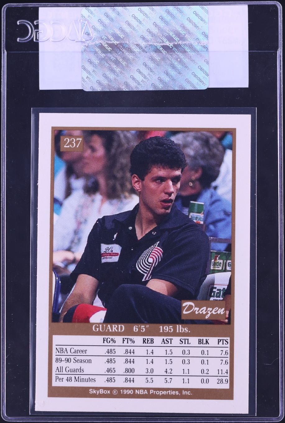 1990 Skybox Basketball Drazen Petrovic ROOKIE #237 CGC AUTH