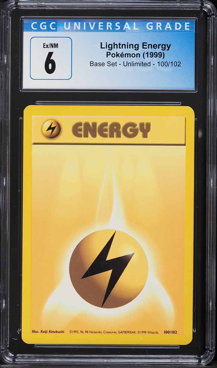 1999 Pokemon Base Set Lightning Energy #100 CGC 6 EXMT