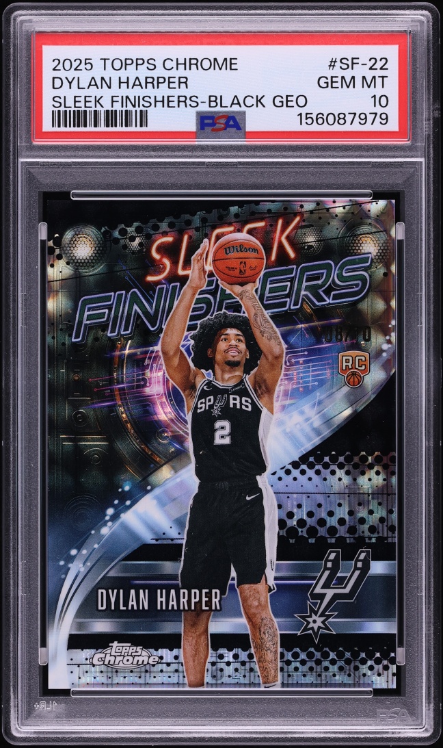 2025 Topps Chrome Sleek Finishers Black Geometric Dylan Harper ROOKIE #SF-22 PSA 10 GEM MINT