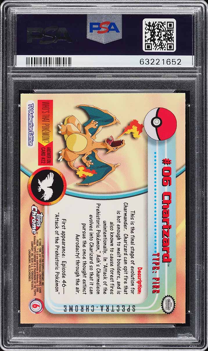 2000 Topps Chrome Pokemon Series 1 Spectra Charizard #6 PSA 10 GEM MINT