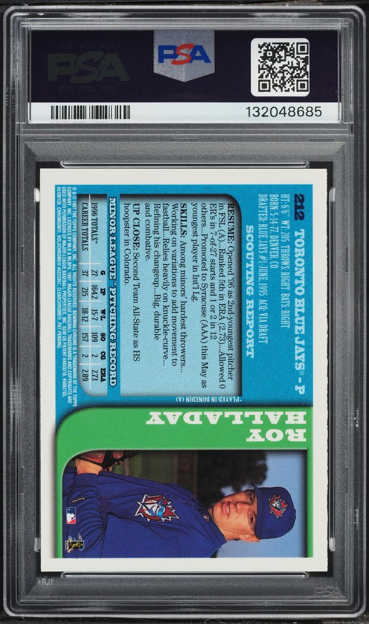1997 Bowman Chrome Roy Halladay ROOKIE #212 PSA 7 NRMT