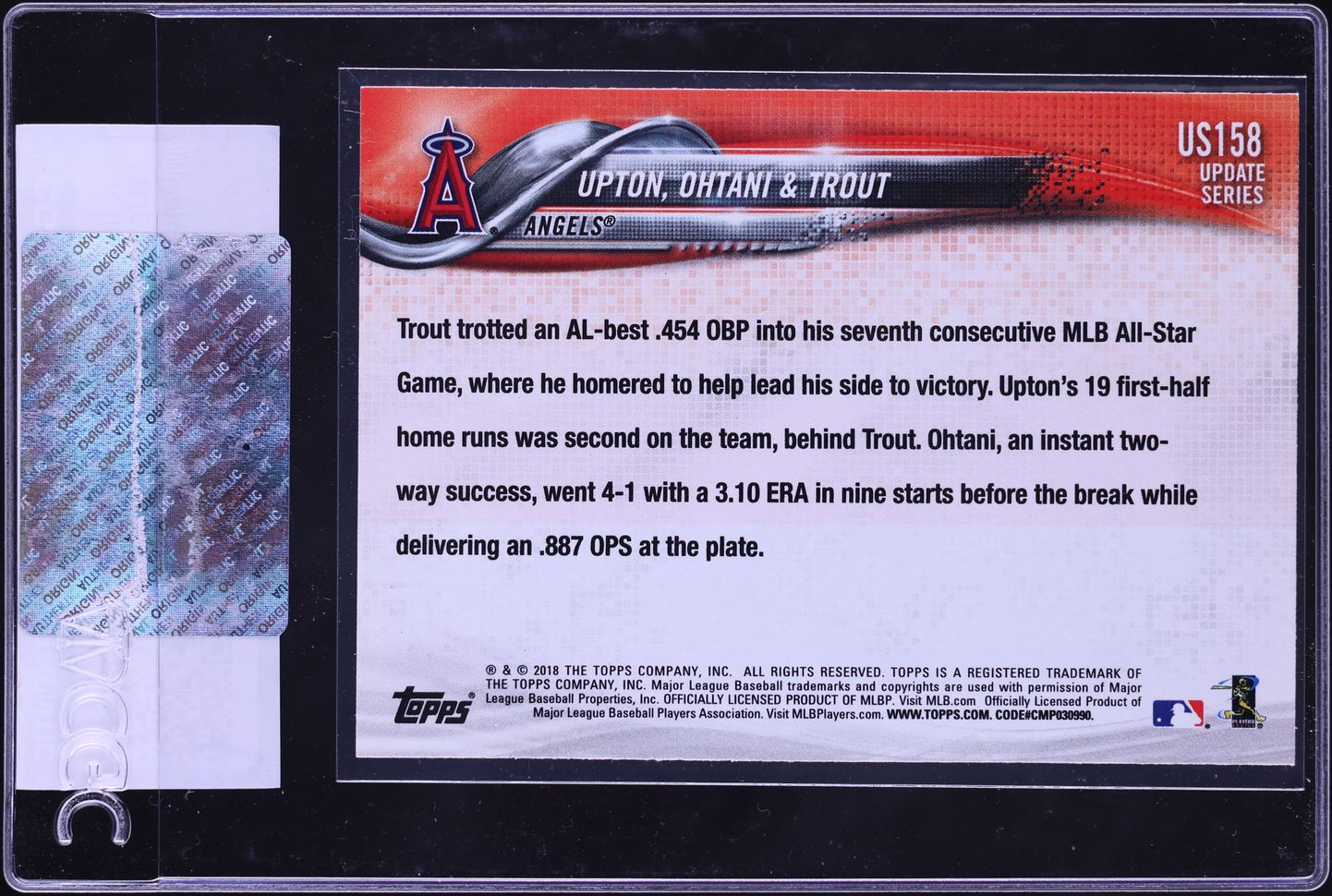 2018 Topps Update Next Stop, Stardom Upton Ohtani Trout #US158 CGC AUTH