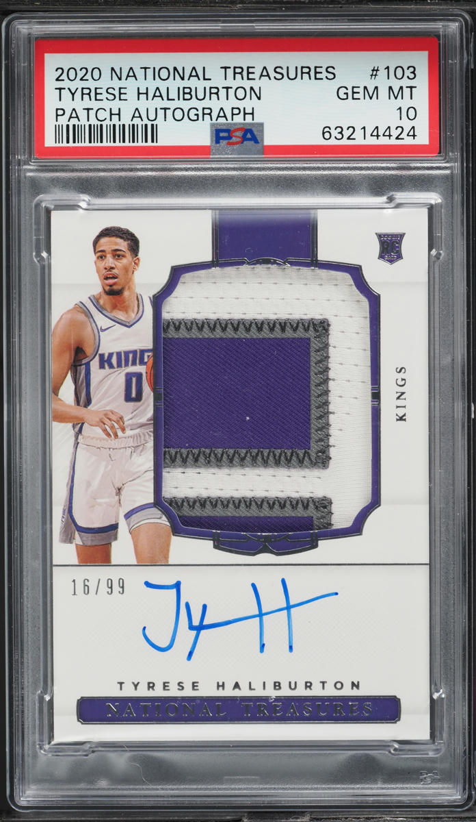 2020 National Treasures Tyrese Haliburton ROOKIE PATCH AUTO /99 #103 PSA 10 GEM