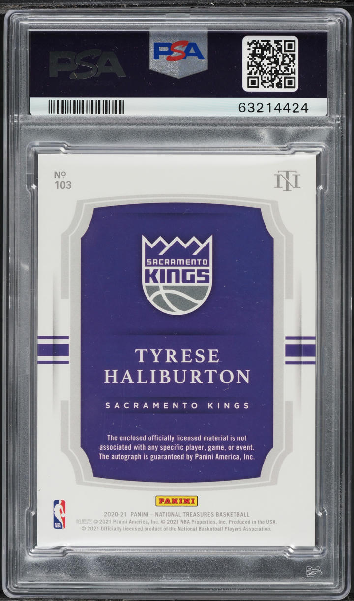 2020 National Treasures Tyrese Haliburton ROOKIE PATCH AUTO /99 #103 PSA 10 GEM