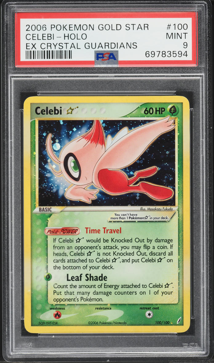 2006 Pokemon EX Crystal Guardians Holo Celebi Gold Star #100 PSA 9 MINT