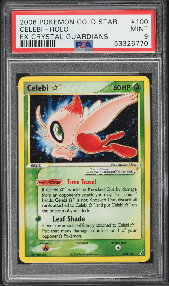 2006 Pokemon EX Crystal Guardians Holo Celebi #100 PSA 9 MINT