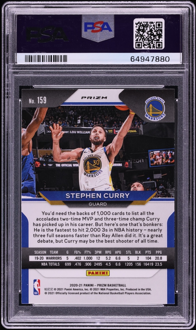 2020 Panini Prizm Gold Wave Stephen Curry #159 PSA 10 GEM MINT - Photo 2