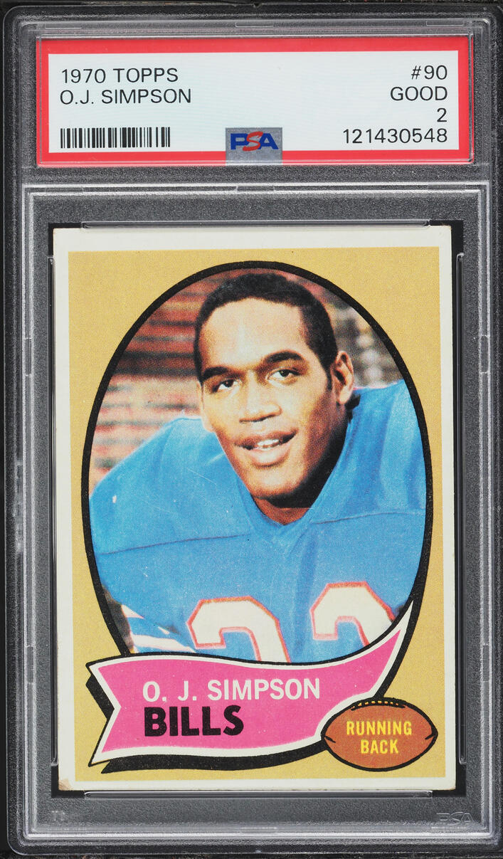 1970 Topps Football O.J. Simpson ROOKIE #90 PSA 2 GD