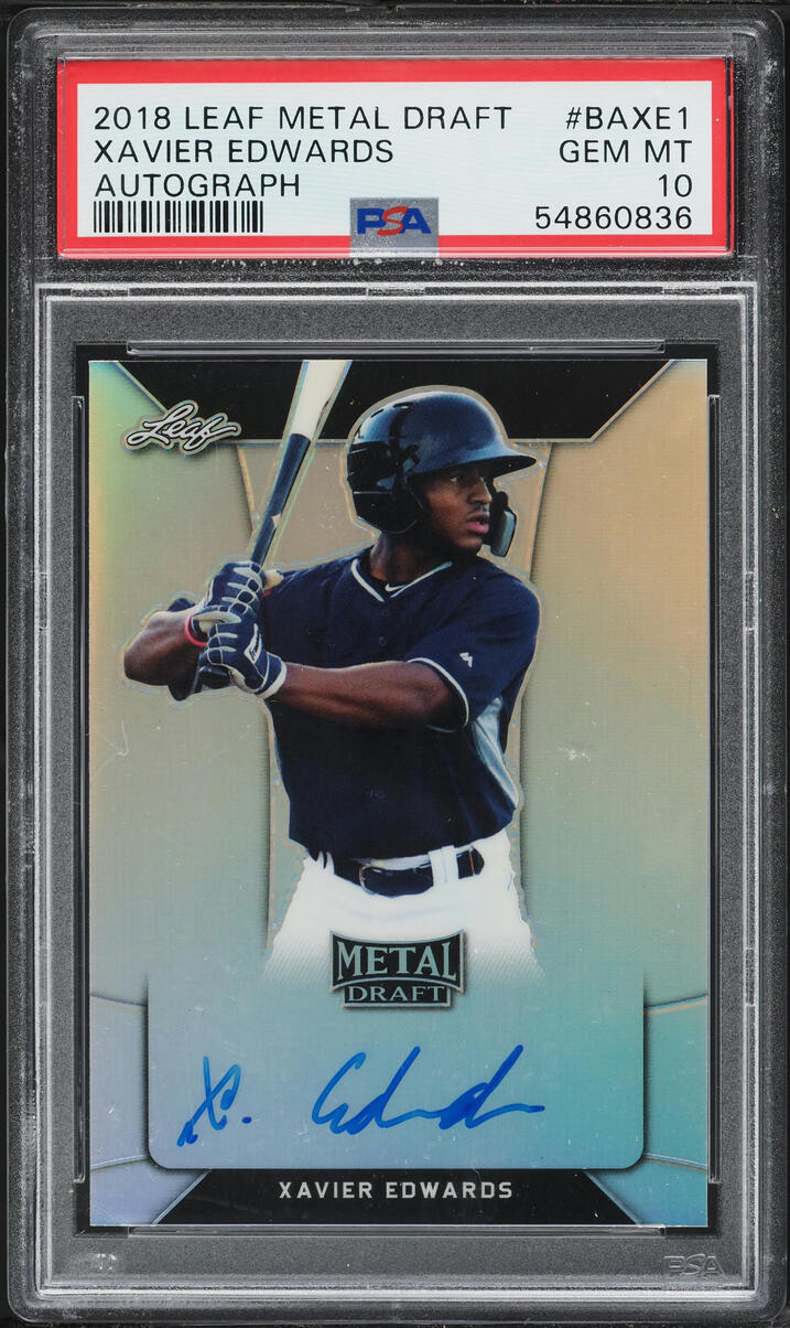 2018 Leaf Metal Draft Xavier Edwards ROOKIE AUTO #BA-XE1 PSA 10 GEM MINT