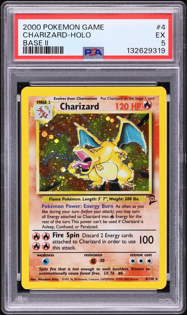 2000 Pokemon Base Set 2 Holo Charizard #4 PSA 5 EX on Fanatics Collect