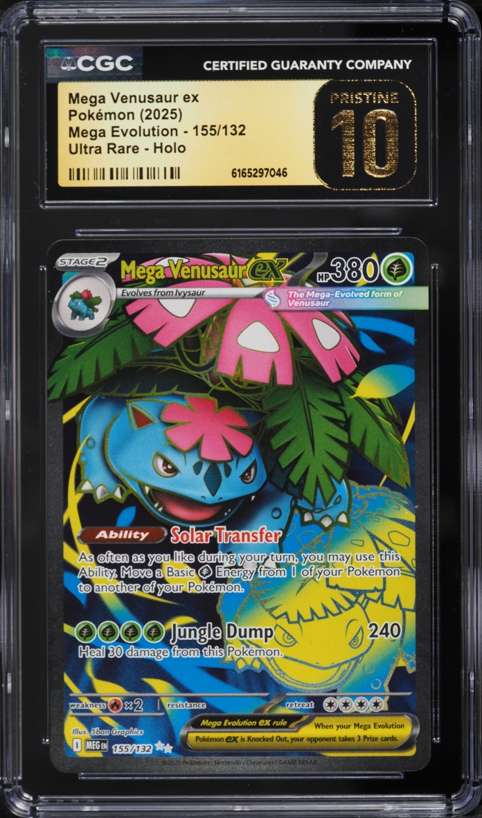 2025 Pokemon Mega Evolution Full Art Mega Venusaur Ex #155 CGC 10 Pristine