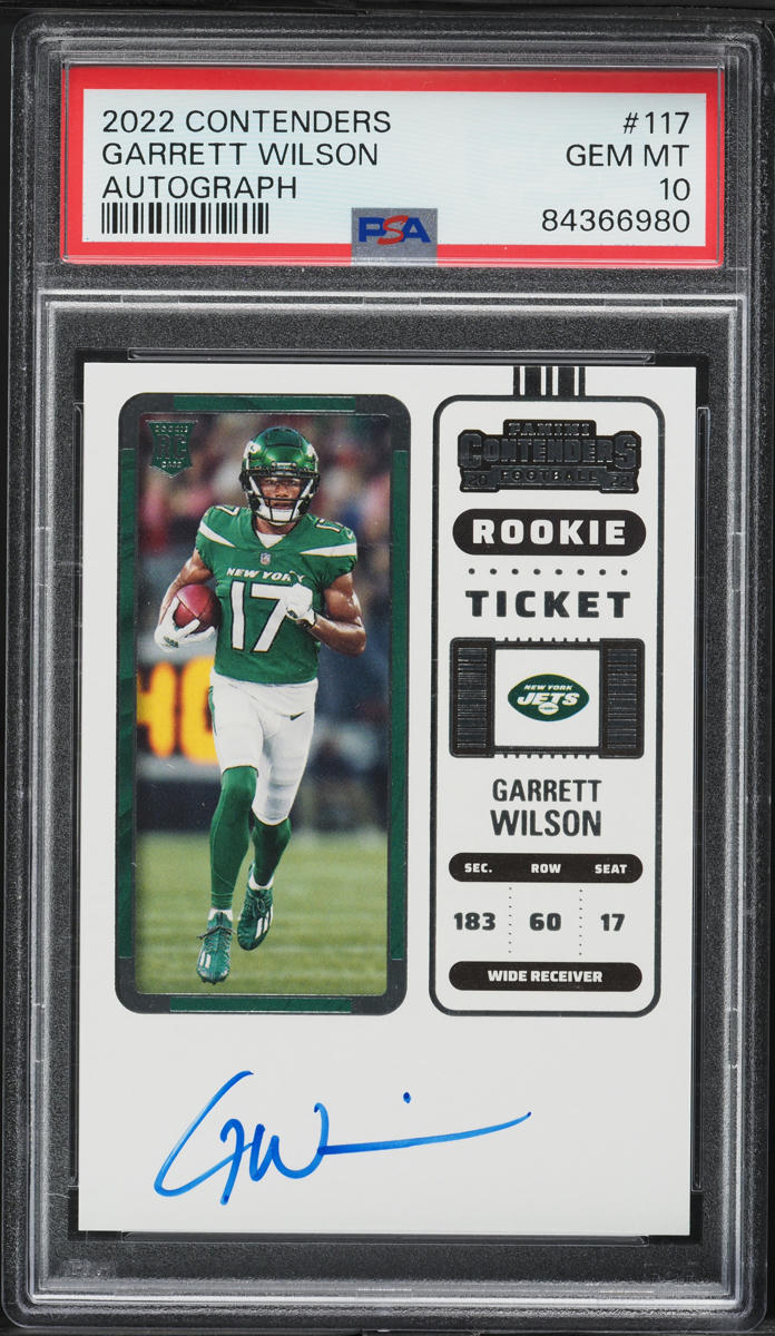 2022 Panini Contenders Garrett Wilson ROOKIE AUTO #117 PSA 10 GEM MINT