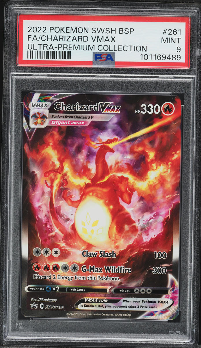 2022 Pokemon Sword & Shield Promo Ultra Premium Alt Art Charizard VMAX #261 PSA 9 MINT