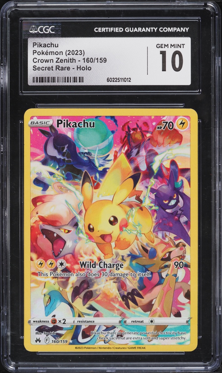 2023 Pokemon Sword & Shield Crown Zenith Full Art Pikachu #160 CGC 10 GEM MINT