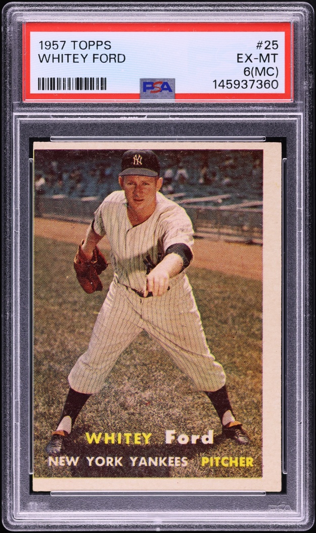 1957 Topps Whitey Ford #25 PSA 6(mc) EXMT